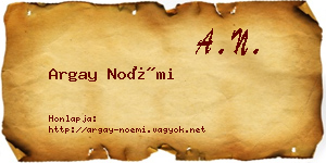 Argay Noémi névjegykártya
